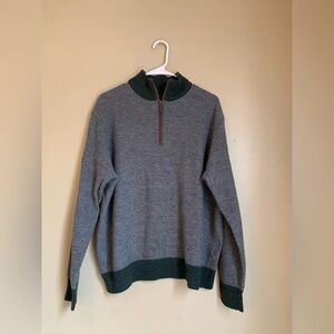 UNTUCKit Sweater Men's xxL Belguard Jacquard 100% Merino Wool 1/4 Zip PullOver